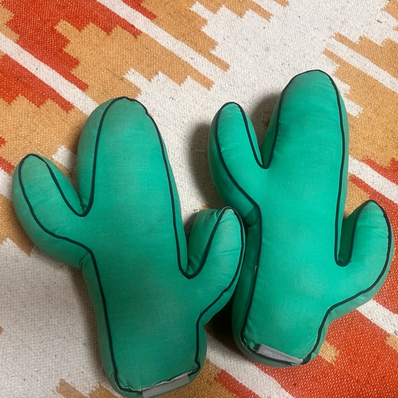 The Land of Nod Green Cactus Pillow - Picture 2 of 3